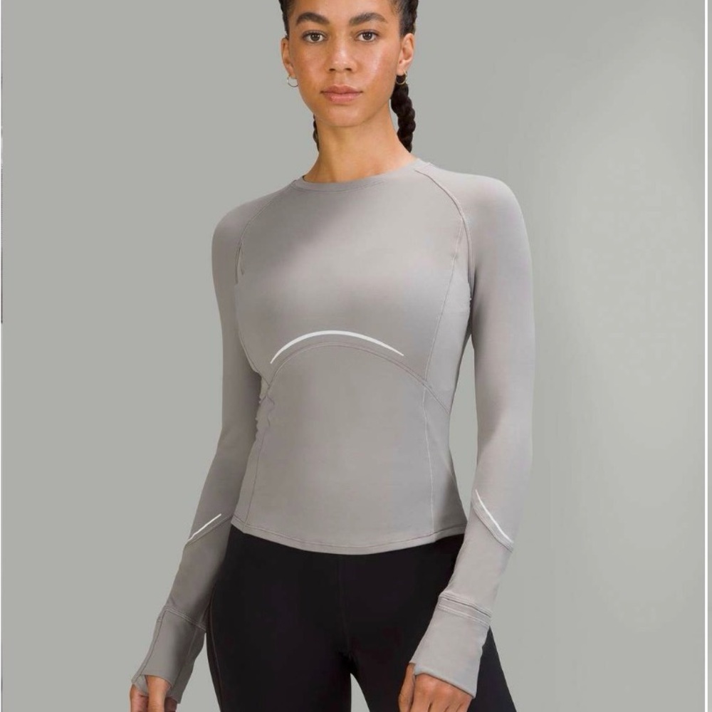 NWT Lululemon Rulu Reflective Running Long Sleeve Shirt
Gull Grey size 8